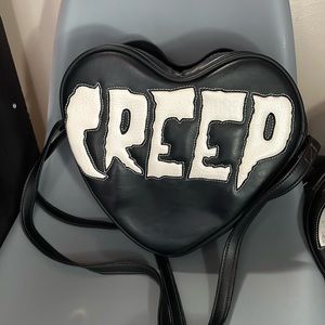 Heart-Shaped Black and White Bag